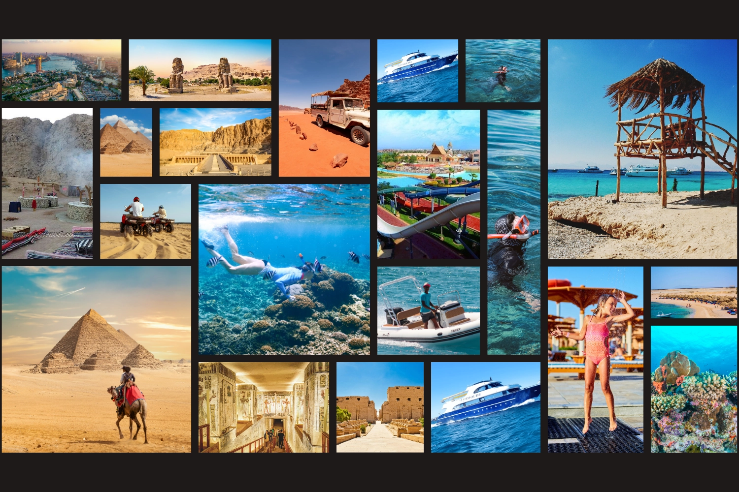 Hurghada: 5 Tours Package – Safari, Island Trip, Makadi Aqua Park, Luxor, Cairo